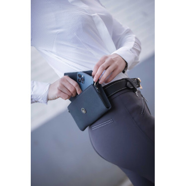 Pochette Pénélope Phone Pocket cuir perforé noir Pochette Pénélope Phone Pocket cuir perforé noir