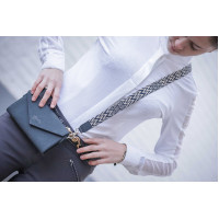 Pochette Pénélope Phone Pocket cuir perforé noir