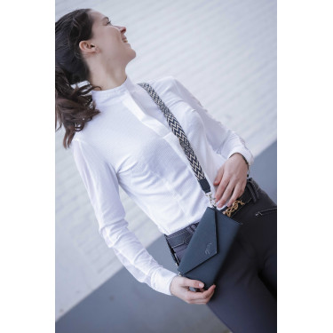 Pochette Pénélope Phone Pocket cuir perforé noir Pochette Pénélope Phone Pocket cuir perforé noir