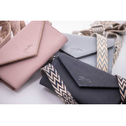 Pochette Pénélope Phone Pocket cuir perforé noir Pochette Pénélope Phone Pocket cuir perforé noir