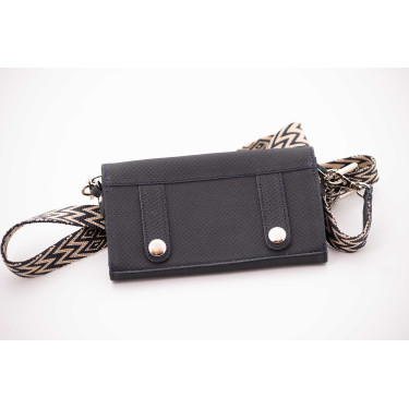Pochette Pénélope Phone Pocket cuir perforé noir Pochette Pénélope Phone Pocket cuir perforé noir