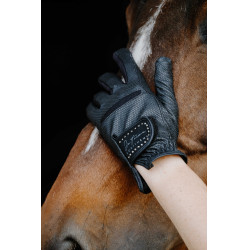 Gants Je t'aime Equithème Strass Noir Gants Je t'aime Equithème Strass Noir