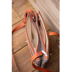 Sac Pénélope Pablito grand modèle Motif chevron / cognac Marron