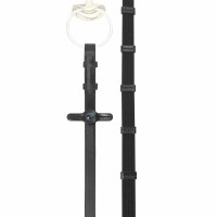 Rênes étroite Stübben avec 9 arrêtoirs et crochets Noir argent