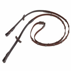 Rênes étroite Stübben avec 9 arrêtoirs et crochets Ebène argent Rênes étroite Stübben avec 9 arrêtoirs et crochets Ebène argent