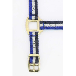 Licol nylon doublé cuir Norton Marine / blanc / bleu