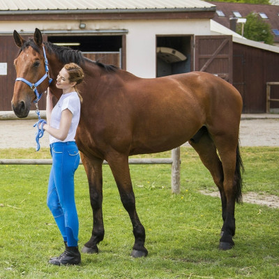 Pantalon Equithème Verona Femme Noir / turquoise