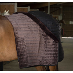 Couverture d'écurie Equithème Teddy doublée mouton synthétique Noir / marron