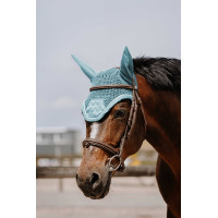 Bonnet chasse mouche Equithème Brocart Bleu ciel Bonnet chasse mouche Equithème Brocart Bleu ciel