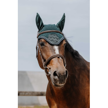 Bonnet chasse mouche Equithème Brocart Vert foncé