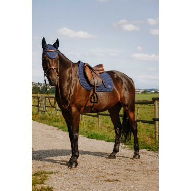 Bonnet chasse mouche Je t'aime Equithème Origine Bleu marine Bonnet chasse mouche Je t'aime Equithème Origine Bleu marine