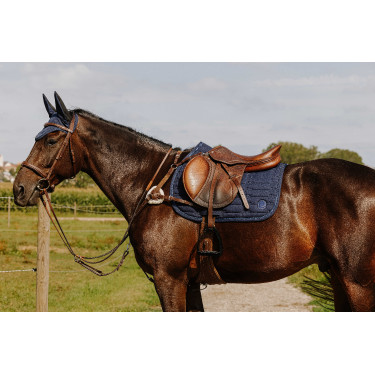 Bonnet chasse mouche Je t'aime Equithème Origine Bleu marine Bonnet chasse mouche Je t'aime Equithème Origine Bleu marine