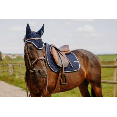 Bonnet chasse mouche Je t'aime Equithème Mirror Bleu