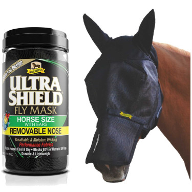 Masque anti-mouches avec oreilles et protège-nez Absorbine Ultrashield Masque anti-mouches avec oreilles et protège-nez Absorbine Ultrashield