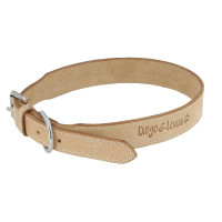 Collier cuir Diego & Louna pour chien Naturel