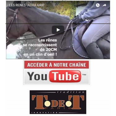 Rênes Ultra Grip à arrêtoirs T de T Rênes Ultra Grip à arrêtoirs T de T