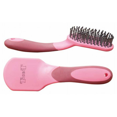 Brosse à crins bicolore T de T Bordeaux / rose