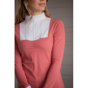 Polo de concours Pénélope Florence manches longues Terracotta Orange