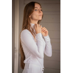 Polo de concours Pénélope Florence manches longues Blanc Polo de concours Pénélope Florence manches longues Blanc