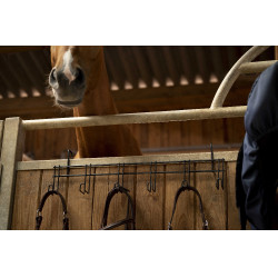 Porte-brides Hippotonic 6 places, à crochets Noir Porte-brides Hippotonic 6 places, à crochets Noir