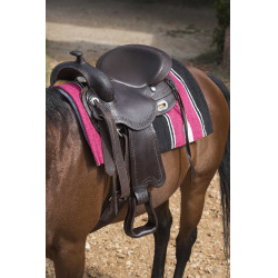 Tapis Westride Navajo coton/acrylique Rose / noir / blanc