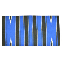Tapis Westride Navajo coton/acrylique Noir / bleu roi  / blanc Tapis Westride Navajo coton/acrylique Noir / bleu roi  / blanc