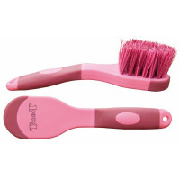 Brosse à pieds bicolore T de T Bordeaux / rose Brosse à pieds bicolore T de T Bordeaux / rose