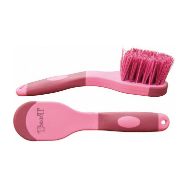 Brosse à pieds bicolore T de T Bordeaux / rose