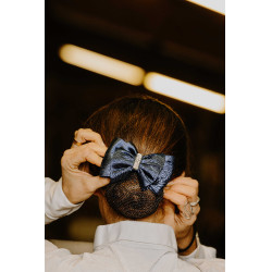 Barrette résille pour cheveux Equithème Strass Bleu marine