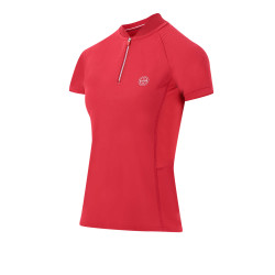 Polo Equithème Emma manches courtes Cerise Rouge Polo Equithème Emma manches courtes Cerise Rouge