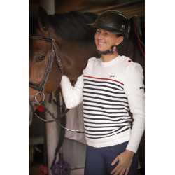 Pull Pénélope x Saint James Maelle Ecru / marine / rouge Motifs Pull Pénélope x Saint James Maelle Ecru / marine / rouge Motifs