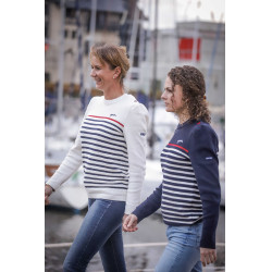 Pull Pénélope x Saint James Maelle Ecru / marine / rouge Motifs Pull Pénélope x Saint James Maelle Ecru / marine / rouge Motifs