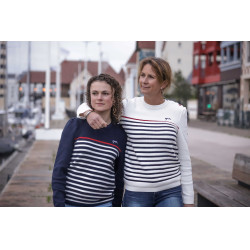 Pull Pénélope x Saint James Maelle Ecru / marine / rouge Motifs Pull Pénélope x Saint James Maelle Ecru / marine / rouge Motifs