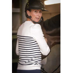 Pull Pénélope x Saint James Maelle Ecru / marine / rouge Motifs Pull Pénélope x Saint James Maelle Ecru / marine / rouge Motifs