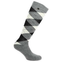 Chaussettes Equithème Argyle femme Gris / écru Chaussettes Equithème Argyle femme Gris / écru