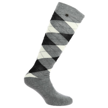 Chaussettes Equithème Argyle femme Gris / écru Chaussettes Equithème Argyle femme Gris / écru
