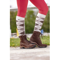 Chaussettes Equithème Argyle femme Ecru / taupe