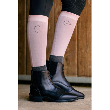 Chaussettes Equithème Compet Je t'aime Vieux rose / anthracite Chaussettes Equithème Compet Je t'aime Vieux rose / anthracite
