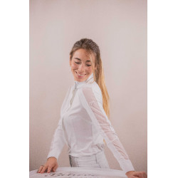 Polo de concours Pénélope Las Honey manches longues Blanc