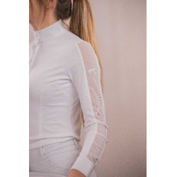 Polo de concours Pénélope Las Honey manches longues Blanc