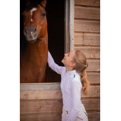 Polo de concours Pénélope Séville Mesh manches longues Blanc Polo de concours Pénélope Séville Mesh manches longues Blanc
