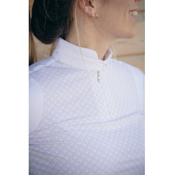 Polo concours Seville Pénélope manches longues Blanc Polo concours Seville Pénélope manches longues Blanc