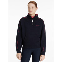 Pull LeMieux à fermeture éclair Quart Kate Young Rider Marine / cranberry