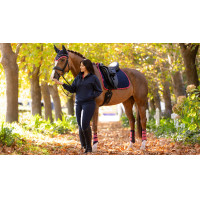 Tapis LeMieux Suede Dressage Square Marine / cranberry