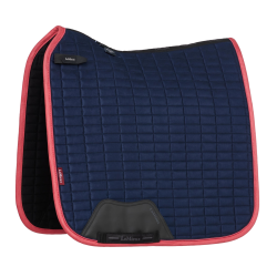 Tapis LeMieux Suede Dressage Square Marine / cranberry Bleu marine