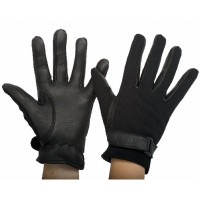 Gants maille et daim T de T Noir