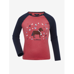 T-shirt manches longues Mini LeMieux Jamie Cranberry Rose