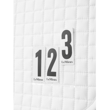 Tapis LeMieux competition close contact square - coton Blanc avec numéros
