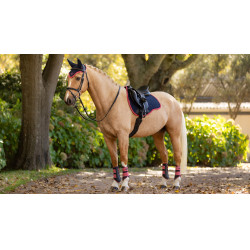 Tapis LeMieux Reflective Suede Mixte GP Square Marine / cranberry Bleu marine