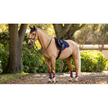 Tapis LeMieux Reflective Suede Mixte GP Square Marine / cranberry Bleu marine